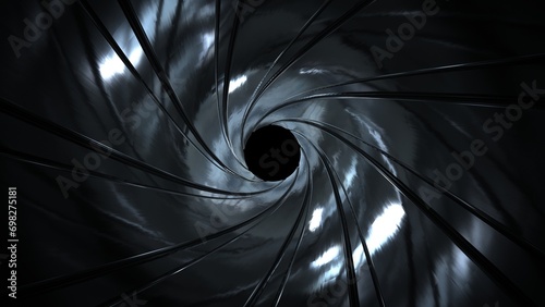 Fotografi Gun barrel 007 3d render stock photo