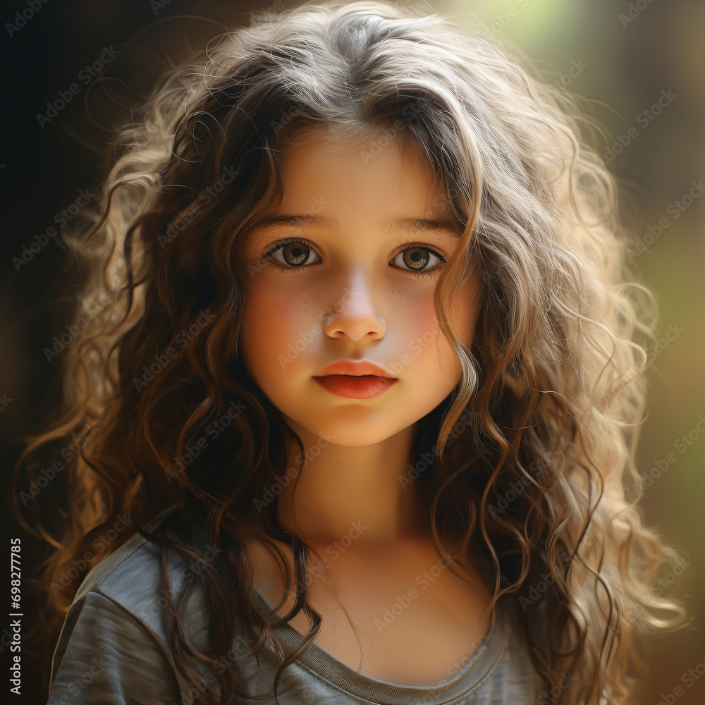 Portrait of a cute girl. Generative AI Portrait of a cute girl. Generative AI