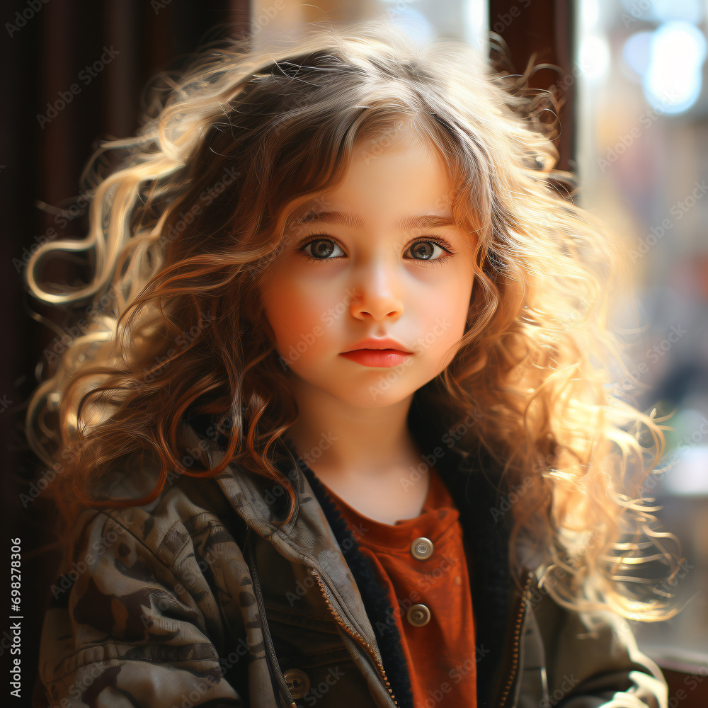 Portrait of a cute girl. Generative AI Portrait of a cute girl. Generative AI