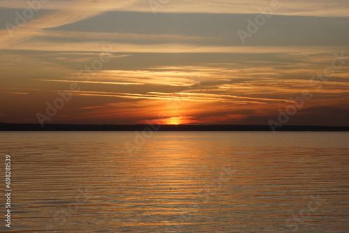 sunset view on Lake Pleshcheyevo