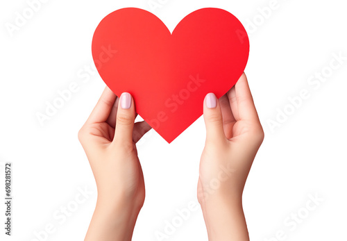 hand holding heart isolated