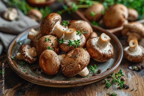 A Delicious Plate of Sauteed Mushrooms with a Sprinkle of Fresh Parsley