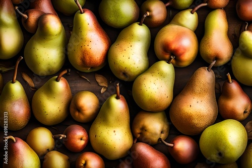Group of pears isolated cutout