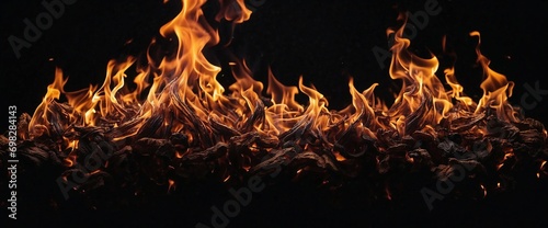 Fire and Background Black, Wallpaper