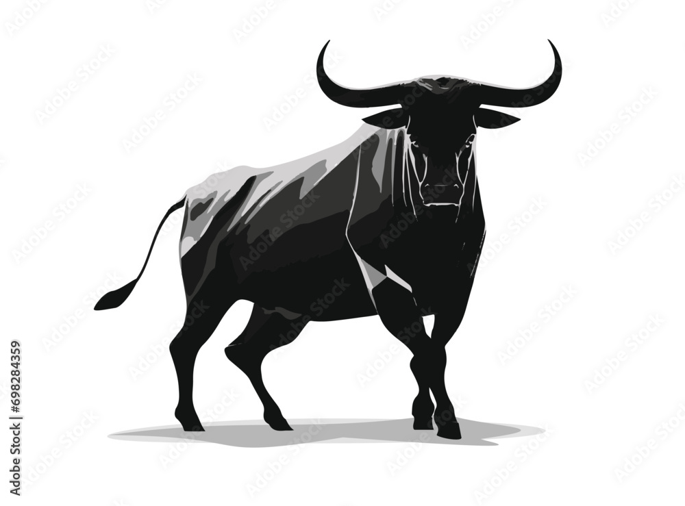 Angry bull icon, logo design isolated on white, vector illustration generated by AI Angry bull icon, logo design isolated on white, vector illustration generated by AI