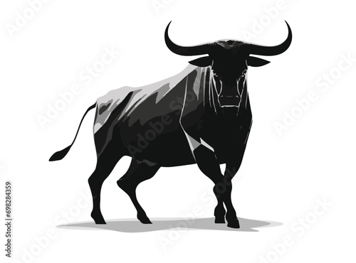 Angry bull icon, logo design isolated on white, vector illustration generated by AI