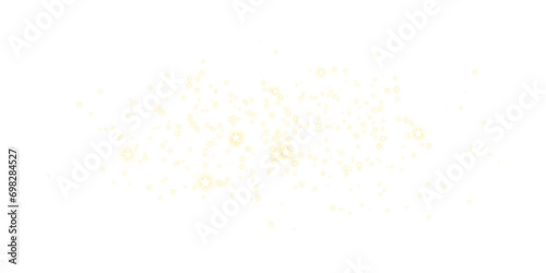 Golden star dust light effect. PNG isolate. Only star dust layer