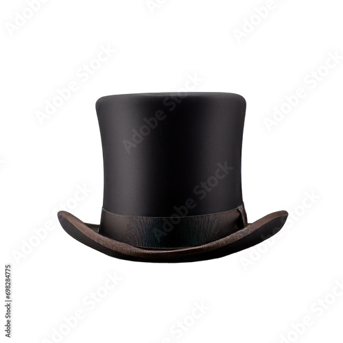 top hat isolated on transparent background. AI generated. PNG