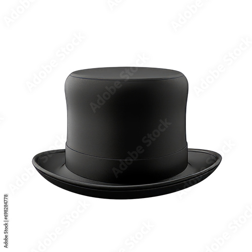 top hat isolated on transparent background. AI generated. PNG