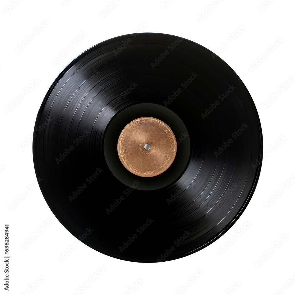 Vinyl record isolated on transparent background. AI generated. PNG