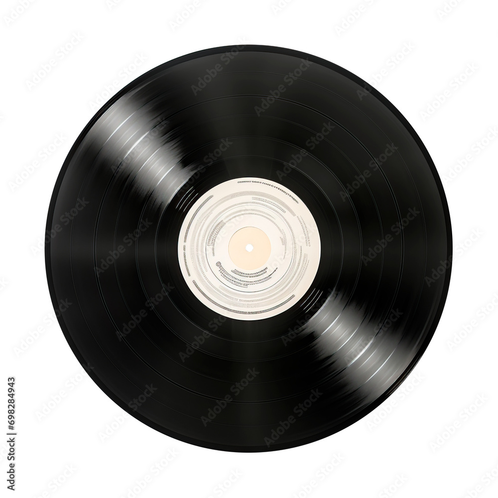 Vinyl record isolated on transparent background. AI generated. PNG Vinyl record isolated on transparent background. AI generated. PNG