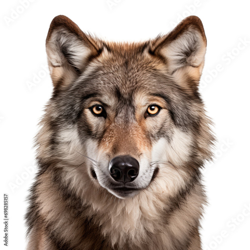 Wolf isolated on transparent background. AI generated. PNG