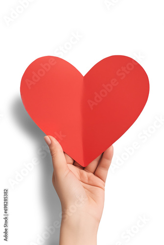 hand holding heart isolated
