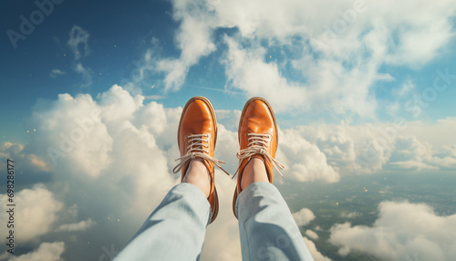 shoes on the sky background