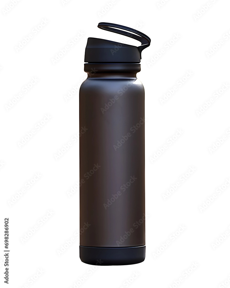 Sleek Black Bottle (PNG Cutout) isolated on transparent background Sleek Black Bottle (PNG Cutout) isolated on transparent background