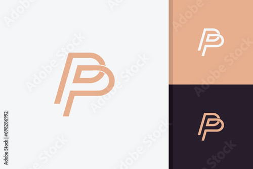 pp logo double p icon design vector template photo