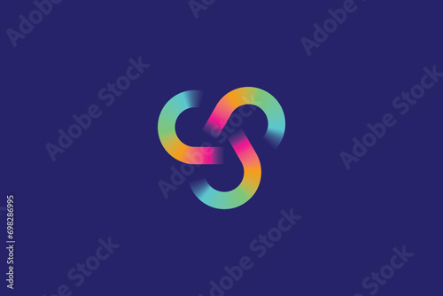 abstract circle chain logo design vector template