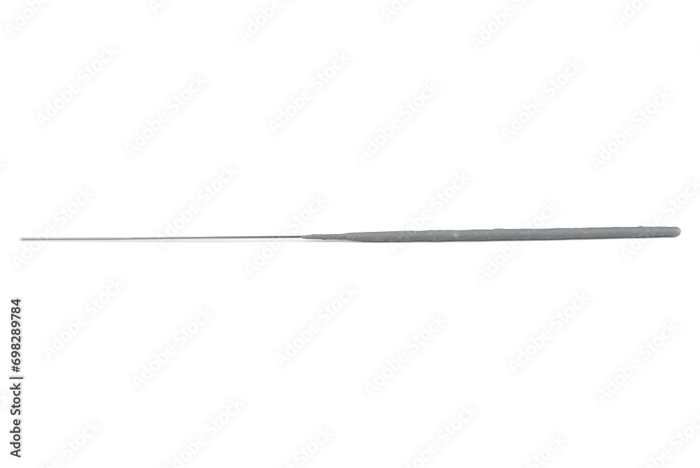 One unlit sparkler candle isolated on a white background.