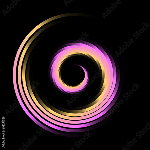 Abstract spiral rotating and twisting lines, computer generated background, 3D rendering background