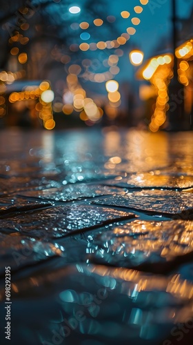 Rainy Night Street Bokeh