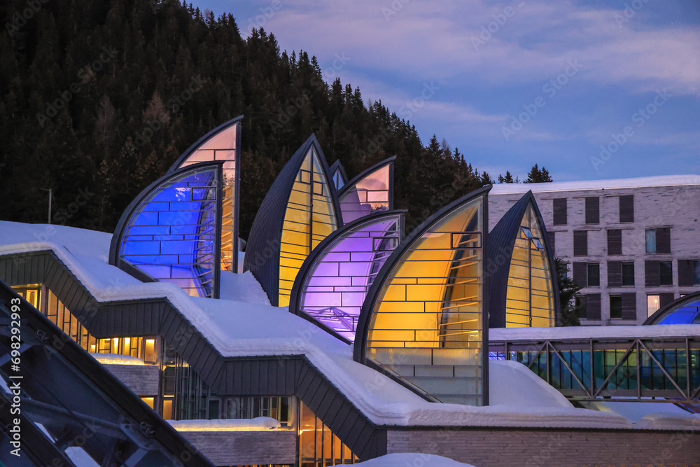 arosa-switzerland-december-25-2023-the-modern-element-of-the