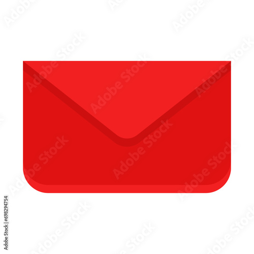 Email Icon In Red Rectangle Shape For Information Announcement Business Marketing Social Media
