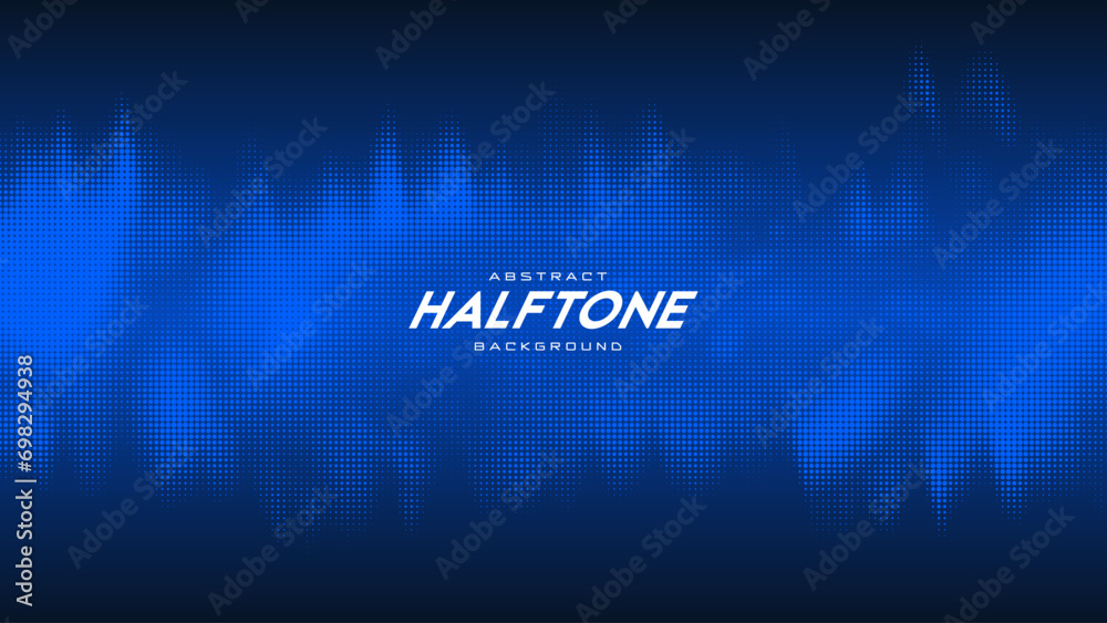 Abstract vector torn blue halftone sound wave. Scrathed dotted texture element. Abstract vector torn blue halftone sound wave. Scrathed dotted texture element.