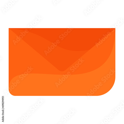 Email Icon In Orange Rectangle Shape For Information Announcement Business Marketing Social Media
