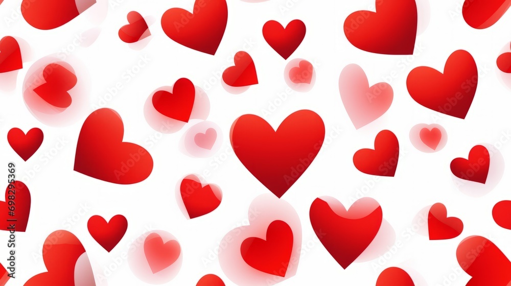 cartoon red hearts, Valentines holiday seamless pattern,white background cartoon red hearts, Valentines holiday seamless pattern,white background