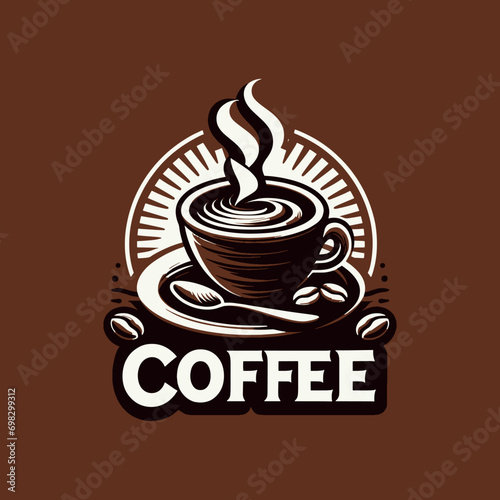 Vector logo with reference colors on coffee with creamy and minimalist styles