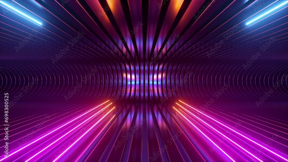 cycled 3d animation. Abstract background with neon glowing lines slide along the path. VJ loop. Looping seamless intro cycled 3d animation. Abstract background with neon glowing lines slide along the path. VJ loop. Looping seamless intro