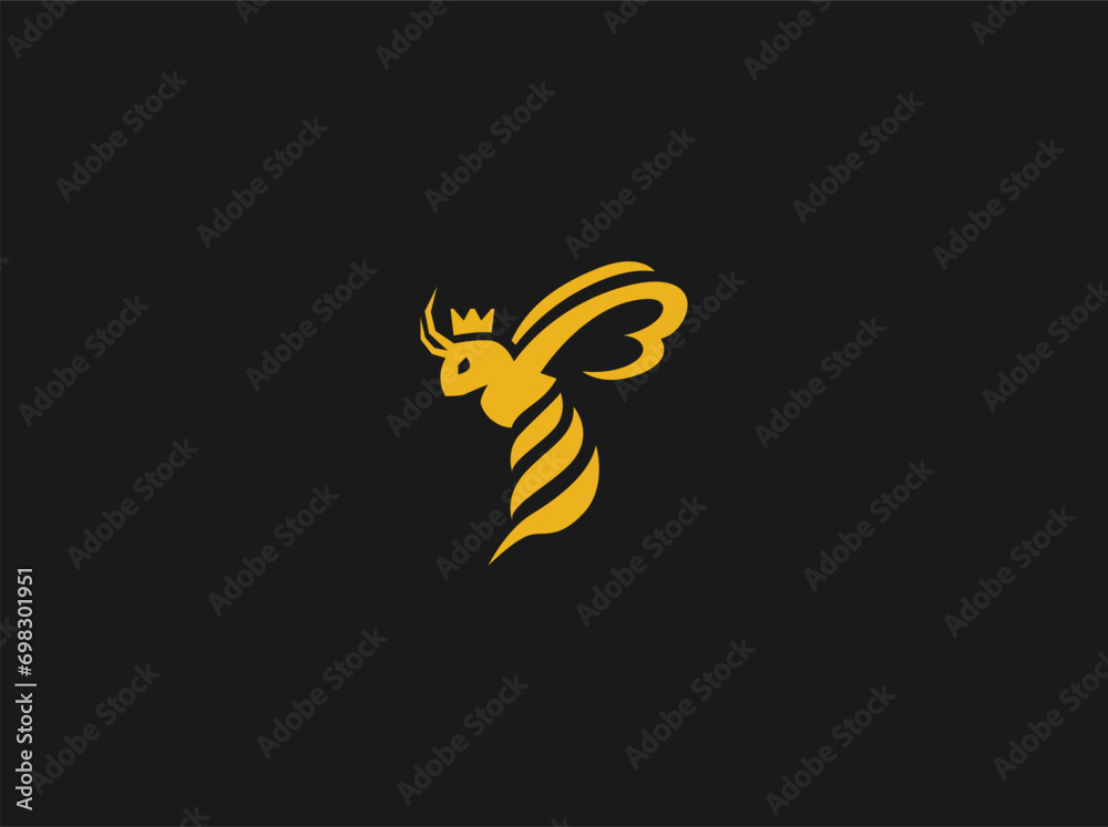 Obraz premium Vector queen bee logo design vector illustration
