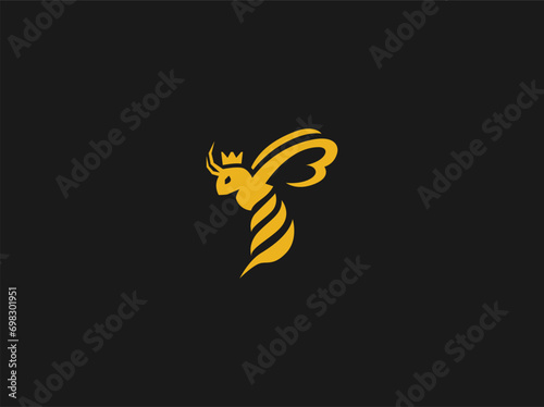 Vector queen bee logo design vector illustration