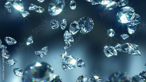 Falling diamonds 4K - Close-up stock video