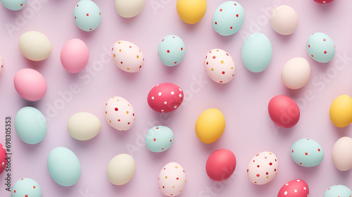 Colorful decorated Easter eggs wallpaper background for easter celebration photo