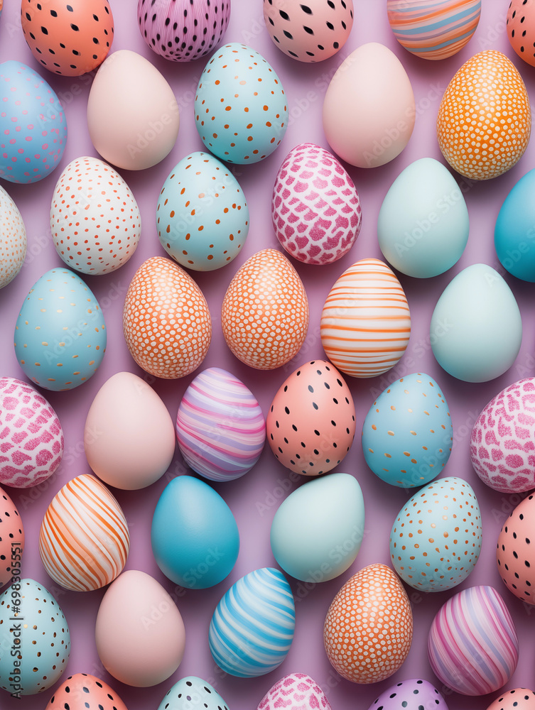 Colorful decorated Easter eggs wallpaper background for easter celebration