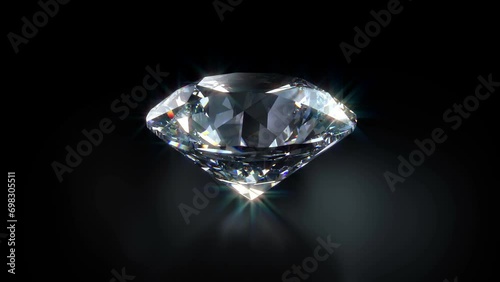 Diamond spin loop close-up 4k with alpha key stock video
