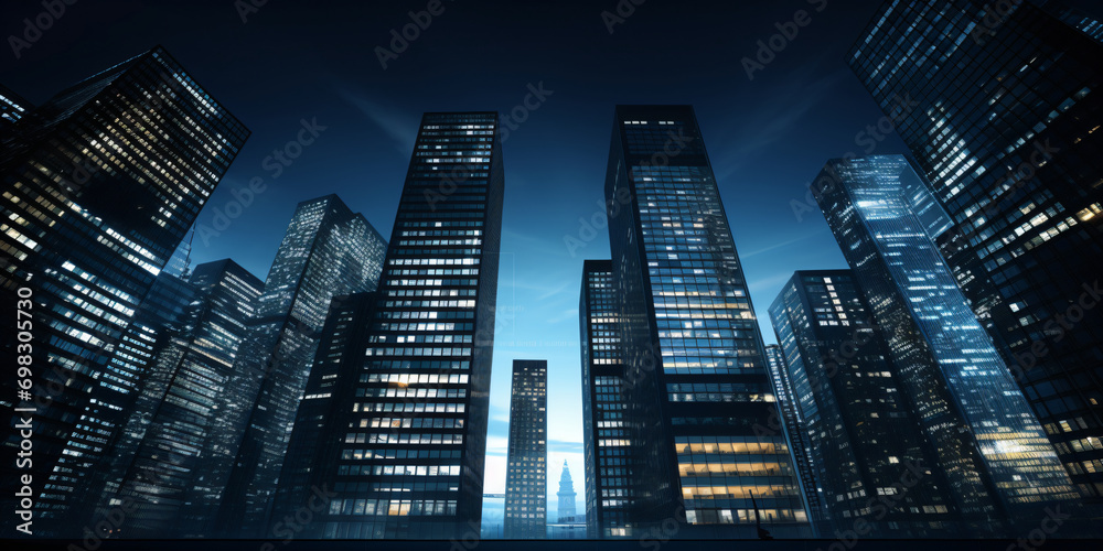 Hochhäuser Nachts - modernes Business Konzept 