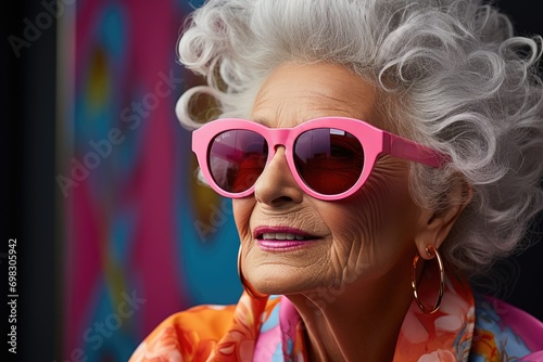 Old woman with sunglasses