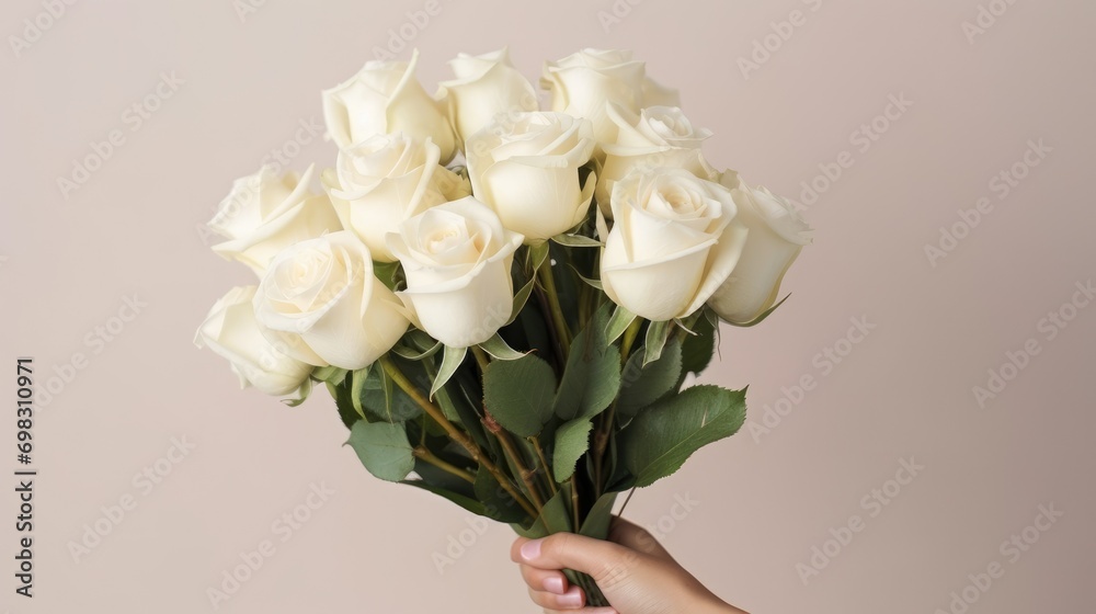 White roses bouquet valentine day mothers day anniversary card wallpaper background