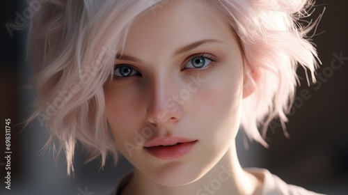 Blonde girl. portrait of a woman