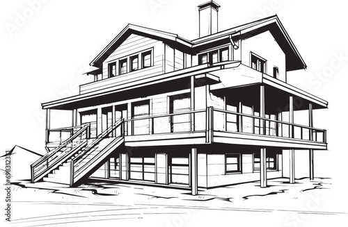 Tri Tower Zenith Icon of Residential Elegance in Vector Design Triplex Ascent Emblematic Vector of Tri Level Grandeur