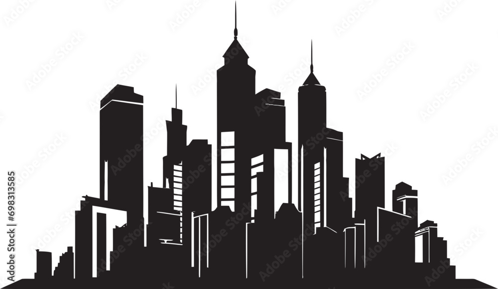 Cityline Multifloor Impression Multifloor Vector Logo Design Urban Heights Emblem Cityscape Multifloor Vector Logo