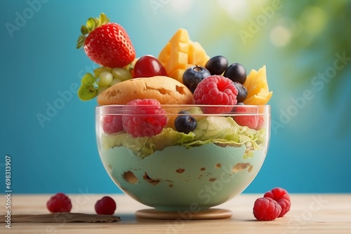 fruit salad with yogurt