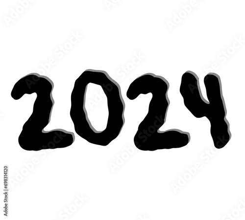 2024 typography style in black color