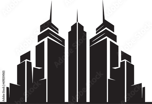 Metropolitan Heights Sketch Cityscape Multifloor Vector Icon Urban Skyscraper Impression Multifloor Vector Logo Design