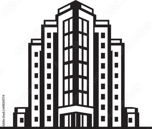 Metropolitan Essence Multifloor Cityscape Vector Logo Design Cityline Vista Impressions Multiflore Building in Vector Icon