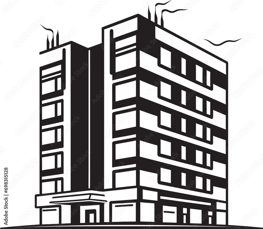 City Vista Skylines Elevation Multifloor Urban Vector Icon Skyline Visions Heights Multifloral Cityscape Vector Emblem Design
