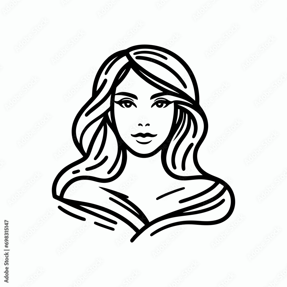 Line art girl logo design inspiration Line art girl logo design inspiration