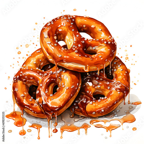 pretzels isolated on white background